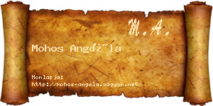 Mohos Angéla névjegykártya